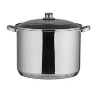 axentia Marmite Traiteur 20 Litres, Faitout en Acier Inoxydable avec Couvercle en Verre et Fond Sandwich Capsulé, Convient à Induction, env. Ø 32 cm, Argenté