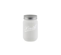 axentia Porte-Brosse à Dents Retro, Gobelet Brosse à Dents en Verre avec Bord du Couvercle Chromé, Porte-Dentifrice env. 6, 5 x 6, 5 x 13 cm, Blanc