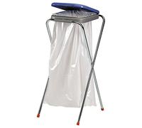 axentia Porte-Sacs à Ordures en Acier avec Couvercle en Plastique, Support pour Sac Poubelle Pliable 130 Litres, env. 36 x 42 x 78 cm, Multicolore