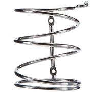 axentia Porte Sèche-Cheveux Escala, Support de Sèche-Cheveux en Fer Chromé Optiquement Attrayant avec Crochet, Ø env 9 cm x Hauteur 12 cm, Argenté