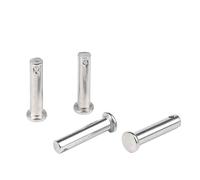 Axes à chape M3-M8 avec tête, tige en acier inoxydable 304, tête plate avec trou, axe de boulon, axes cylindriques M4, M5, M6(M6x16-20Pcs)