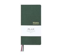 AxeWoodz Agenda semainier vert A6 non daté en tissu à couverture rigide