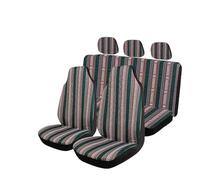 Axexnejv Housse Couverture Couvre Sieges Housses Siège Auto À Rayures Ensemble Complet avec Coussinets Ceinture Sécurité Housse Volant Housses Siège Universelles Housse de Siège(Gray Red)