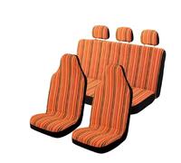 Axexnejv Housse Couverture Couvre Sieges Housses Siège Auto À Rayures Ensemble Complet avec Coussinets Ceinture Sécurité Housse Volant Housses Siège Universelles Housse de Siège(Orange)