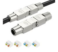 AXFEE 2 PCS Connecteur RJ45 CAT 7 LSA Sans Accessoires, Bi-directionnel | Pour Routeur, Modem, Switch, Gaming, Box TV, Plus Rapide