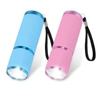 AXFEE 2 PCS Mini Lampe Torche, Lampe Torche LED Ultra Puissante, lampe torche pile, Jeu de lampe de Poche LED, 9mm petite LAmpe avec 9 lumières led, pour Travail, Camping, Lecture Promenade
