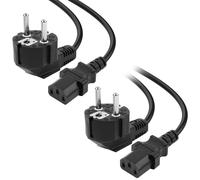 AXFEE 2PCS Câble d'alimentation de 2M, Câble d'alimentation 3 Broches, Contact de Protection, Type F (CEE 7/7),IEC C13 Power Cable, pour PC, Ordinateur, Moniteur, Imprimante