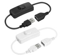 AXFEE 2PCS Câble d'extension de Commutateur USB, Câbles de Commutation USB | Câble d'extension USB A Mâle vers Femelle avec Interrupteurs Marche/Arrêt, interrupteur à bascule USB pour Lampe LED