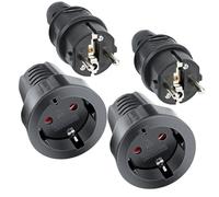 AXFEE 4 PCS Fiche Schuko et Raccord, Kit Schuko Fiche + Prise Femelle