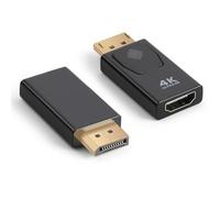 AXFEE 4K Adaptateur DisplayPort vers HDMI, Lot de 2 Durable Convertisseur DP mâle vers HDMI Femelle, Unidirectionnel Display Port vers HDMI pour Ordinateurs, TV, Moniteur, projecteurs, HDTV