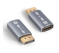 AXFEE 4K Adaptateur DisplayPort vers HDMI, Lot de 2 Durable Convertisseur DP mâle vers HDMI Femelle, Unidirectionnel Display Port vers HDMI pour Ordinateurs, TV, Moniteur, projecteurs, HDTV