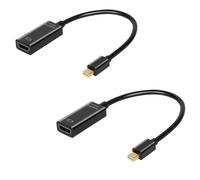 AXFEE 4K Adaptateur Mini DisplayPort vers HDMI, Lot de 2 Mini DisplayPort HDMI Adaptateur HDMI, | UHD, 4K 30Hz, 2K 60Hz,1080P 120Hz, pour MacBook Air/Pro, Microsoft Surface Pro et Plus - Noir