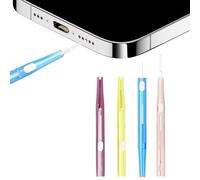 AXFEE 4PCS Kit de Nettoyage pour Port de Charge De téléphone, Mini Brosses De Nettoyage Double Face pour Port D-e Charge, Poils et Crochet, Kit d-e Nettoyage Push Pull, pour Téléphones et Écouteurs
