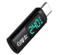 AXFEE Adaptateur USB C vers USB C avec Affichage numérique Intelligent, 240W pour Charge Rapide, Compatible avec Mac-Book/i-Phone 15/i-Pad/Galaxy/Xperia/Pixel