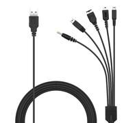 AXFEE Câble de Charge USB, Cable chargeur USB 5 en 1 compatible avec les consoles Nintend-o New 3DS XL/3DS XL/New 2DS XL/2DS/Dsi XL, PSP 1000 2000 3000