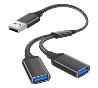 AXFEE Câble de Splitter USB, 2 en 1 USB mâle vers 2USB 2.0 tête de Femme Splitter, Câble Y répartiteur Double us-b, Transfert de données Expander pour Mac,Car,Xbox One, PS4, PS5, Laptop