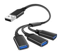 AXFEE Câble de Splitter USB, 3 en 1 mâle vers 3USB 2.0 tête de Femme Splitter, Charge du Cordon d'alimentation d'extension, Transfert de données Expander pour Mac,Xbox One, PS4, PS5, Laptop