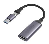 AXFEE Carte d'acquisition vidéo 4K HDMI, Full HD 1080p Carte de Capture 4K HDMI vers USB C 3.0 avec USB Adaptateur pour l'édition Vidéo/en Ligne, Compatible avec TV Stick DSLR Camera/PC/Laptop/Phone