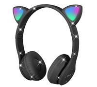 AXFEE Casque Bluetooth sans Fil pour Enfant, Casque Cat Pliable | Enfants Bluetooth 5.0 avec HD Microphone/Lumières LED,Bandeau Réglable,Carte TF/Fil,Volume Limité 84dB, pour ipad, Tablettes