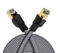 AXFEE Cat 8 Câble Ethernet Réseau, Cable rj45 10M, RJ45 Super Débit 40Gbps 2000MHz Nylon Tressé Double Blindage, Cable Ethernet Cat 8, Compatible avec PC, PS5, Xbox, Modem, Routeur, Commutateur