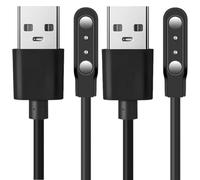 AXFEE Chargeur Montre Connectée, 2 Pins 4mm USB Câble de Chargement Magnétique Compatible avec YA-MAY SW022, AGP-TEK LW11, Ticwatch GTX /CXB01, Haylou Solar LS05/RT LS05S Montre Intelligente (2PCS)