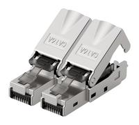 AXFEE Connecteur étanche RJ45, 2pcs Connecteur de câble LAN Ethernet CAT6A/6 blindé, Femelle à femelleConnecteur RJ45 Sans Outil, AWG23-26, 500 Mhz 10 GBit/s