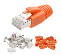 AXFEE Connecteur RJ45 Cat 7, 10 Pcs CAT 7 Cat 6A Connecteurs RJ45 Métalliques avec Enfile et Protection Anti-torsion, Connecteurs Réseau Pass Through rj45, pour Câble de Pose Blindé