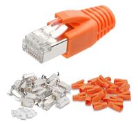 AXFEE Connecteur RJ45 Cat 7, 20 Pcs CAT 7 Cat 6A Connecteurs RJ45 Métalliques avec Enfile et Protection Anti-torsion, Connecteurs Réseau Pass Through rj45, pour Câble de Pose Blindé
