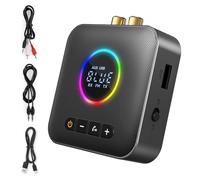 AXFEE Émetteur et Récepteur Bluetooth 5.4 2 en 1 - Adaptateur Audio Sans Fil Avec Jack 3.5 mm AUX et USB - Pour PC/Smartphone/Tablette/Récepteur AV