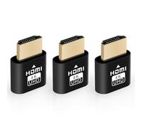 AXFEE HDMI Dummy Plug Émulateur d'affichage, 3 PCS Prise Virtuelle HDMI 4K | Plug and Play,Supporter 4K@60Hz 3840x2160,Adaptateur HDMI Headless,Headless Ghost Display Emulator pour Laptop/Moniteur(Noir)
