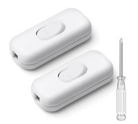 AXFEE Interrupteur Bipolaire, 2 Pièces 250 V Legrand Interrupteur, Remplacement du commutateur en ligne, accepte un fil rond ou plat à 1-3 conducteurs pour Lampe, Petit appareil ou lampe, Blanc