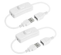 AXFEE Lot de 2 câbles de commutation USB, câble USB A mâle vers femelle avec interrupteurs marche/arrêt, câble d'extension USB pour lampe de bureau LED, enregistreur de conduite, ventilateur, bandes