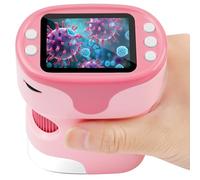 AXFEE Mini Microscope de Poche Portable 1000X, Écran 4K 2,0", Microscope Numérique Portable Rechargeable, Microscope de Poche avec Set de Diapositives, Carte Mémoire 32G, Caméra microscopique(Rose)