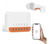 AXFEE MINIR4M Matter Interrupteur Intelligent, 2 Way Smart Switch, Interrupteur Mural WiFi, Contrôle Vocal, Compatible avec Alexa/Google Home/Home Assistant, 2400W/10A-NéCessite Un Fil Neutre