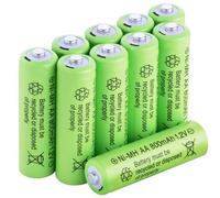 AXFEE Ni-Mh Piles Rechargeables AA, 10PCS 800mAh 1,2V Haute capacité pré-chargées NiMh Piles, pour Frontale LED, télécommande, Guirlandes Lumineuses
