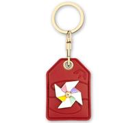 AXFEE Porte Badge avec Porte-cartes, Porte Badge Tour de Cou, Porte Badge Enrouleur, Porte Carte Verticale Dure, pour airtag, Clé(Moulin à vent Rouge)