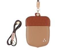 AXFEE Porte Badge Cordon avec Porte-cartes et Tour de Cou, Swivel Lobster Clasp pour Carte Bancaire, Bus, Clé, Identité (Noisette)