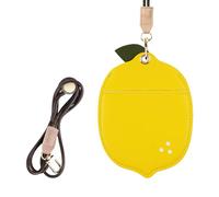 AXFEE Porte Badge Cordon avec Porte-cartes et Tour de Cou, Swivel Lobster Clasp pour Carte Bancaire, Bus, Clé, Identité (Citron)
