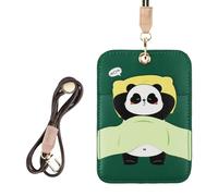 AXFEE Porte Badge Tour de Cou avec Porte-cartes et Swivel Lobster Clasp - Pour Carte Bancaire, de Bus, Clé, d'Identité (Panda)