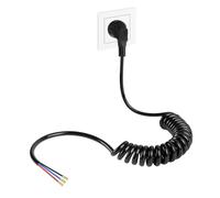 AXFEE Rallonges d'alimentation, Câble Spiralé à 3 Fils, Câble de Raccordement Spiralé 0,3 M à 3M, 16A/250V Rallonge d'alimentation Schuko pour Ordinateur, TV, PC, Moniteurs (Noir)