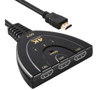 AXFEE Switch HDMI Automatique Ultra 4K 3D HD 1080P avec Commutateur, HDMI Switch 3 en 1 Sortie, pour PS5, PS4, PS3, Xbox, HDTV, DVD, Laptop, Blu-Ray, Fire TV Stick