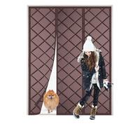 AXFZZRS Rideau de Porte Isolant Thermique, Brun Isolation Rideau de Porte D'ntrée Sans Perçage, 240x240cm