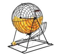 AXGCAA Machine de tirage de loterie Manuelle, Jeu de Bingo avec Roue métallique et Boules numérotées de 0, 100 ou 200, Tambour de tombola en métal, capacité de 200 Boules(Black,Without Ball)