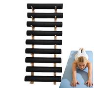 AXGCAA Support de Rangement en Bois pour Tapis de Yoga, espacement des étagères de 17 cm, présentoir Mural Multicouche pour équipement de Fitness, pour Rouleaux en Mousse(9-Tier)