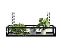 AXGCAA Support de Rangement Suspendu au Plafond, étagère Flottante avec Article de chaîne en Fer et Crochets, pour Cuisine, Salon, Bar, étagère de Rangement décorative Peu encombrante(200 * 25 * 15)