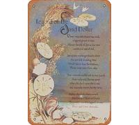 AXHNG Affiche vintage Legend of Sand Dollar Religion Spiritualité Salle de Bain Jardin Café Femme Homme Affiche Métal Aluminium 30,5 x 40,6 cm Décoration murale