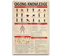 AXHNG Affiche vintage Qigong Knowledge Luohan Hands Qigong en métal aluminium 30,5 x 40,6 cm décoration murale