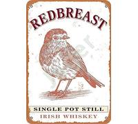 AXHNG Affiche vintage Redbreast Irish Whiskey Single Pot Still en métal aluminium 20,3 x 30,5 cm Décoration murale