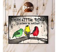 AXHNG Poster vintage en aluminium avec inscription « Three Little Birds Every Little Thing is Gonna Be Alright » - 20,3 x 15,2 cm