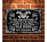 AXHNG Poster vintage « No Soliciting Violators Will Be Sacrificed to The Old God Not The New Witch Bath » - 20,3 x 15,2 cm - Décoration murale
